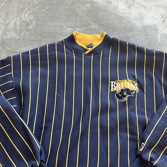 Vintage UCLA Bruins Sweater Mens Large Blue Yellow NCAA College Striped 90s - Picture 2 of 12